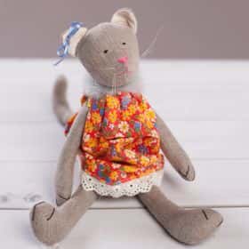Игрушка «Кошечка в сарафане», (orange)