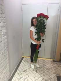15 гигантских красных роз 170 см