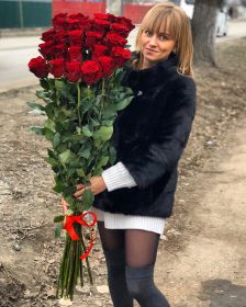 21 гигантская красная роза 150см